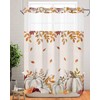 No Hook Thanksgiving Shower Curtain with Snap in Liner Set,Autumn