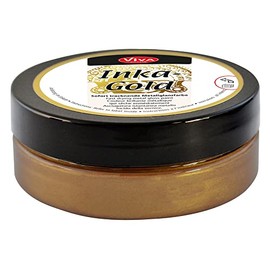 Viva Decor Inka Gold Gilding Wax2.3 oz (Golden Brown) - Wax-Based Metallic Polishing Paste. Quick-Drying Metal Shine, High Gloss Effects for DIY. Decor Paste for Wood, Clay & Terracotta