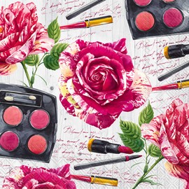 Boston International IHR Papierservietten, 3-lagig, 20 Stück, Beauty Roses Red