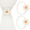 DEFIYEAR 2PCS Magnetic Curtain Tie Backs, Flower Shaped Curtain Binding