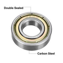 sourcing map Deep Groove Ball Bearing Double Shield 10mm x 22mm x 6mm Carbon Steel Bearings 8pcs