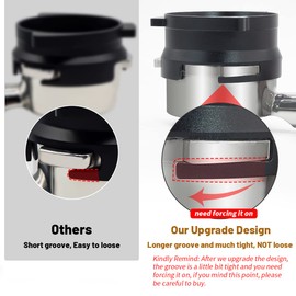 CreepyParty Coffee Dosing Funnel, 54mm Dosing Ring Espresso Coffee Accessrioes Aluminum Metal for Sage Delonghi Breville Portafilter Black Hand Free