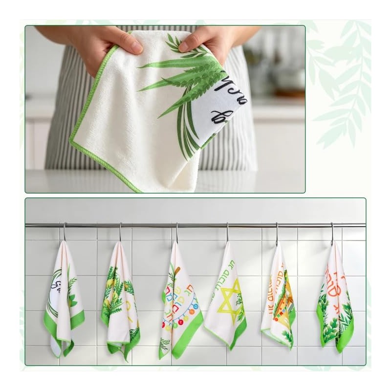 6 Pcs Sukkot Kitchen Towels Sukkah Decorations Sukkah Etrog Lulav