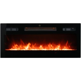 FULEIWO FLAME 30 Inch Wall Mounted Electric Fireplace - Realistic 3D Flame Effect, Energy Efficient Heater with Quiet Operation & Overheat Protection for Home, Bedroom, Kitchen