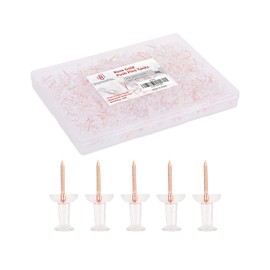 PAPERPAL 280 Chinchetas de Oro Rosa para Tablero de Corcho, chinchetas Transparentes para Colgar en la Pared, chinchetas para Oficina, Escuela y Uso Personal, Tachuelas de tamaño estándar