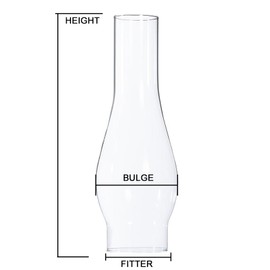 B&P Lamp® 2 5/8 Inch by 8 1/2 Inch Clear Glass Lamp Chimney with 3 5/8 Inch Outside Diameter Bulge for Vintage and Antique Style Globes