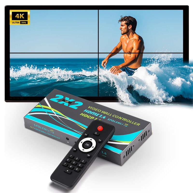 Spolehli 4K Video Wall Controller 2x2, Video Wall Processor with