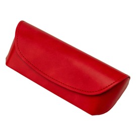 テーシーケース メガネケース おしゃれ レザー 革製 セミハード ケース マグネット式 アルミ ポリウレタン レッド HY-8081-3