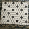 Satori By Anatolla White Black Floor Tile Porcelain Mosaic Hexagon