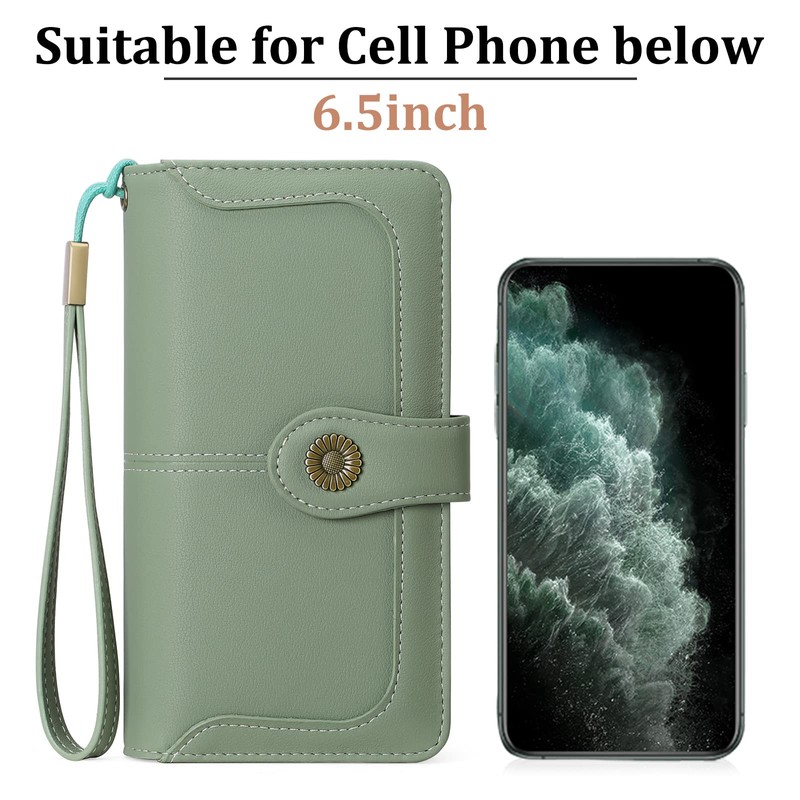 SENDEFN Genuine Leather Purses for Women, RFID Large Ladies Purse,