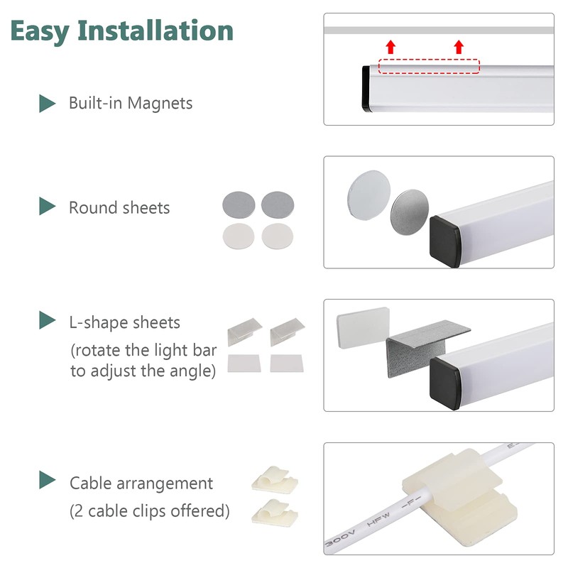 ASOKO Plug-in Under Cabinet Lighting - 12 Inch LED Strip