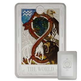 Sprott Money Collectibles - 2025 Tarot - XXI. The World 1oz Pure Silver Coin - New Zealand Mint Tarot Cards Coin Major Arcana Collectible Coin Tarot Deck Gift Ideas Unique Gifts Blessing Coin