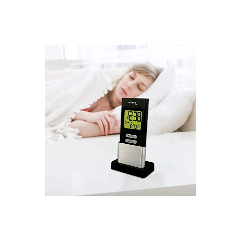 Technotrade Technoline DreamMate Alarm Clock with Fall Asleep Function, Black-Silver