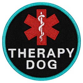 TailWag Planet Therapy Dog Service Dog EMS Patch Embroidered Vest/Harnesses Badge Fastener Hook & Loop Emblem