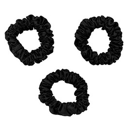 Emi Jay Jet Black Scrunchie Pack of 3 , Black Satin