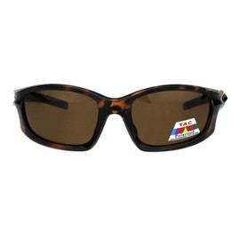 PASTL TAC Polarized Sunglasses Mens Oval Rectangular Sports Wrap Around Tortoise