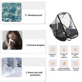 Universal Baby Car Seats Rain Cover Infant Weather Shield Travel Carrier Raincover Car Seat Accessory Rain Cover for Maxi COSI, Ventilated Wind Rain Shield with Easy Access Zipper & Handle Opening