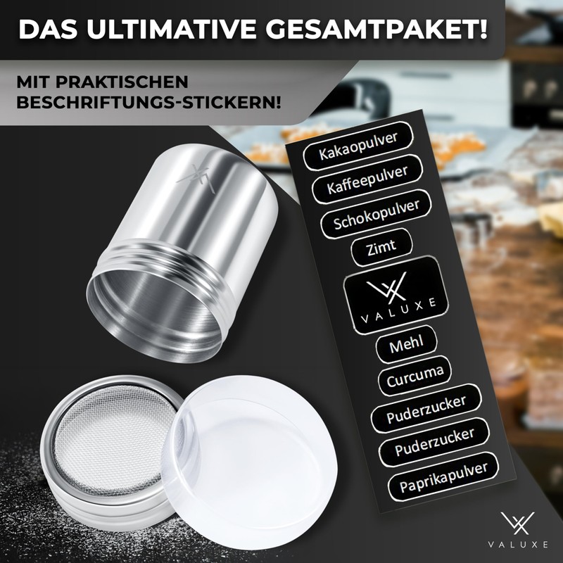 VALUXE® Icing Sugar Shaker Set in 2 Sizes - Stainless