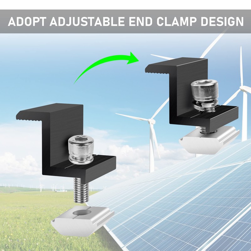 Solar Panel Mount End Clamp 30 mm Black - Solar