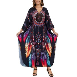 L-Peach Women's Summer Long Beach Dress Cardigan Kimono Maxi Kaftan Cover ups White