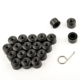 LST Cover Caps Hexagonal Wheel Bolt Caps Set 17 mm Matt Black