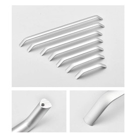 BOZONLI Silver Drawer Handle, Furniture Handles, Railing Handles, Arch Handles, Kitchen Handles, Cabinet Handles, Aluminium Alloy Bar Handles (128 mm, 2 Pieces)