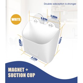 Nearockle Magnetic Drink Packet Organizer, Upgraded Silicone Water Drink Packet Holder with Suction Cup for Wall, Refrigerator, Coffee Maker, Water Dispenser Reusable Without Residue (White)