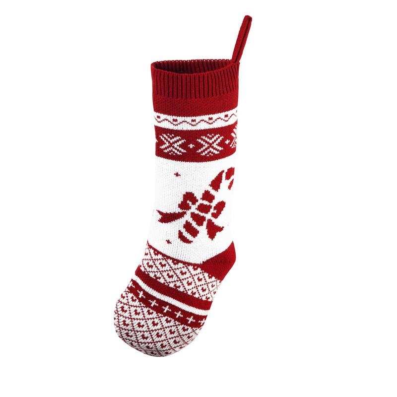 6 Pack 45cm Knit Christmas Stockings, Large Rustic Yarn Xmas