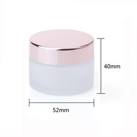 Clear Frosted Round Glass Jar With Rose Gold Lid, Empty Small Sample Travel Size Cosmetic Containers Pot For Eye gel Face Cream Makeup Beauty Products Oil Salve Ointment DIY Slime (30g / 1 oz, 3 Pack)