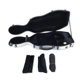 WUQIMUSC Lightweight Fiberglass Viola Case for 16 inch to 16.5 inch size Hard viola case with Backstraps, 2.68 kg, Waterproof Shell (White)