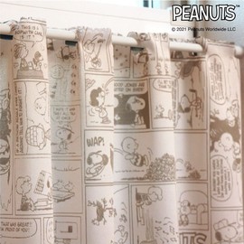 Noren Kobo 11313 Snoopy Goods, Cafe Curtain for Small Windows, Comics SNOOPY Peanuts Width 43.3 inches (110 cm), Length 18.5 inches (47 cm)