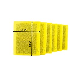 RAYAIR SUPPLY 20x20 Replacement Filter Pads Designed to Fit MicroPower Guard Air Cleaner 20x20 Refills (6 Pack) YELLOW