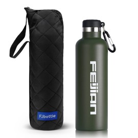 FEIJIAN Water Bottle, 25.4 fl oz (750 ml), Vacuum Insulated, Hot and Cold Insulated, Sports Bottle, Direct Drinking, Stainless Steel Bottle, 0.75 L; Compatible with Sports Beverages, Wide Mouth, Water