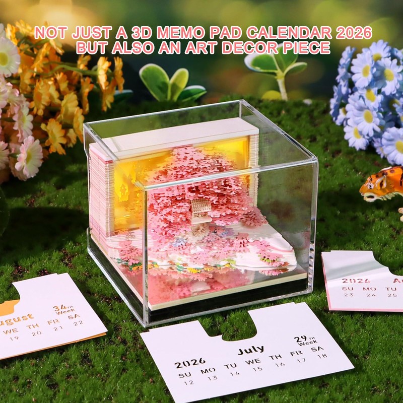 Time Piece 3D Calendar 2027, Tear Away Desk Calendar With