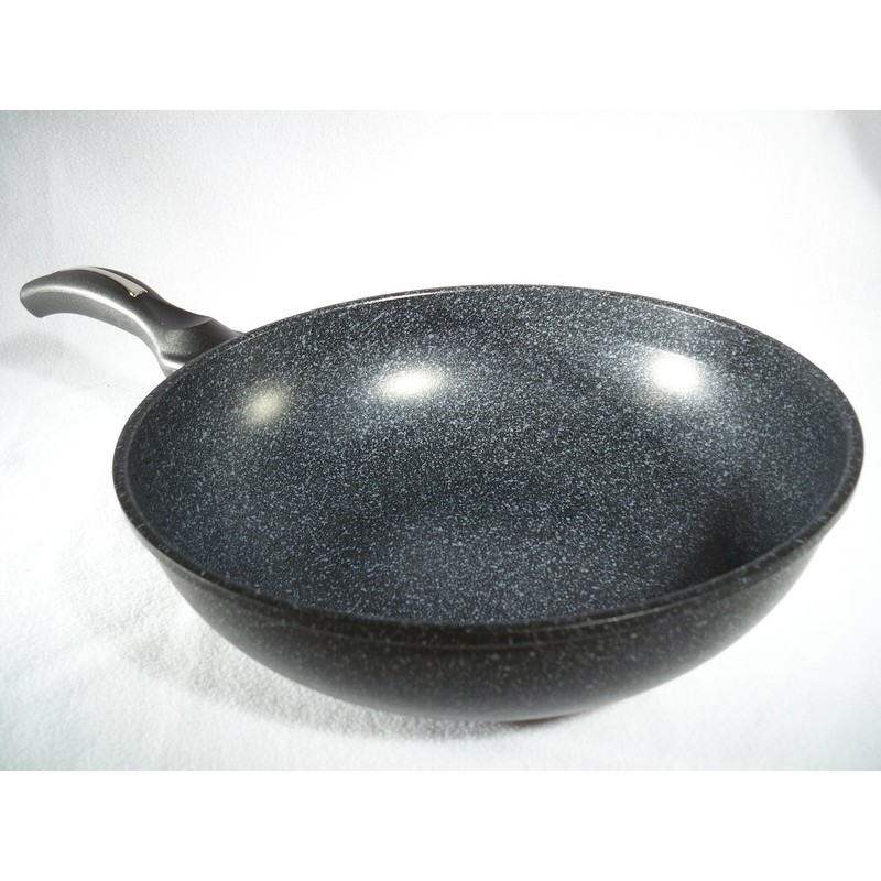 Ceramic Marble Coated Cast Aluminium Non Stick Wok 30 cm