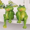 Pack of 2 Green Resin Frogs Statue Beautiful Indoor Outdoor
