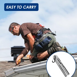 2Pcs 4/09 Shingle Gauges, High Hardness Pitch Gauge Roofing with Carabiner Shingle Gauge Measuring Tool Stainless Steel Roof Gauge Tool for Measuring and Analyzing The Thickness of Roof Tiles