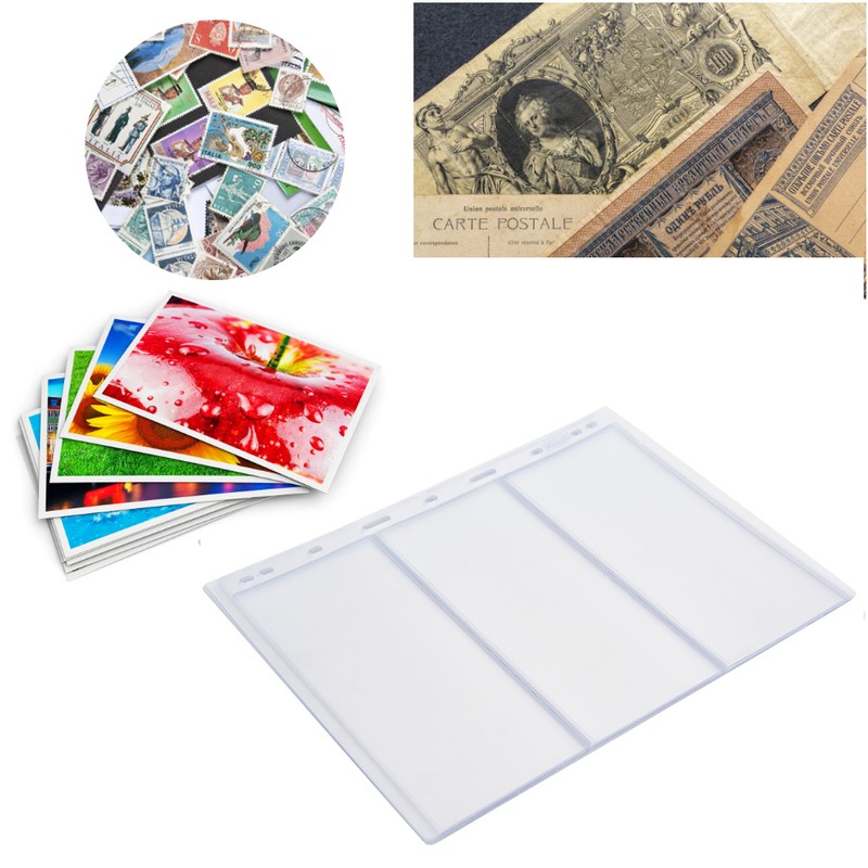 10Pcs Stamp Album Page Sheets Universal 9-Holes for Standard Stamp