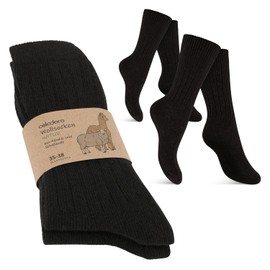 Celodoro Women's Men's Wool Socks and Knee Socks with Alpaca Wool Pack of 2, black