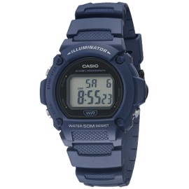 Casio Quartz Fitness Watch with Resin Strap, Blue, 25.5 (Model: W-219H-2AVCF)