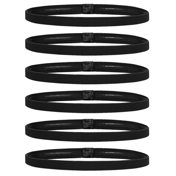 Giantree 6-Pack Non-Slip Thin Elastic Headbands, Thick Non-Slip Elastic Sports