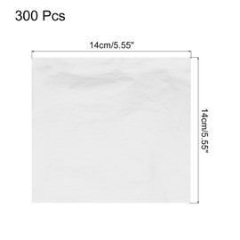 MECCANIXITY 300 Pcs Gold Leaf Sheets 5.5" x 5.5" Imitation Gold Foil Sheets for Crafts,Picture Frames,Sculpture,Nails and DIY Arts Decoration,Dark Silver