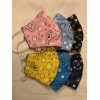 Face Mask triple Layer Handmade Washable Cloth Blue Bandana