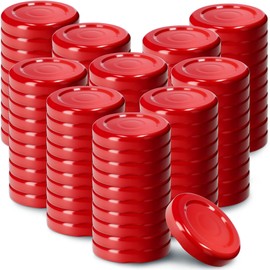KADAX Screw Cap for Jars, Twist Off Metal Lids fi 33mm, Replacement Lids for Mason Jars, Lids for Jars, Bottles and Mason Jars (Pack of 100, Red)