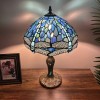 Enjoy Decor Lamps Tiffany Style Table Lamp Blue Stained Glass