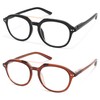 AMOMOMA 2 Pack Retro Aviator Square Reading Glasses for Women