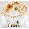 Just Artifacts Gold Paper Hanging Party Fans Set 8 Pcs