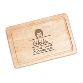 Hello, is It Me You're Cooking for? Chopping Board - Funny Novelty Birthday Christmas Gift for Music Fan - Engraved Cooking Kitchen Present