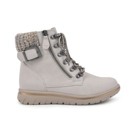 CLIFFS BY WHITE MOUNTAIN Women's Hearty Ankle Boot, Winter White/Fabric/Sweater, 8.5 M