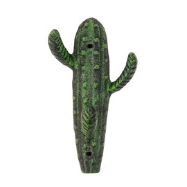Treasure Gurus Boho Style Metal Green Cactus Wall Mount Triple Hook Western Coat Hat Rack Storage Hanger Rustic Bedroom Home Decor